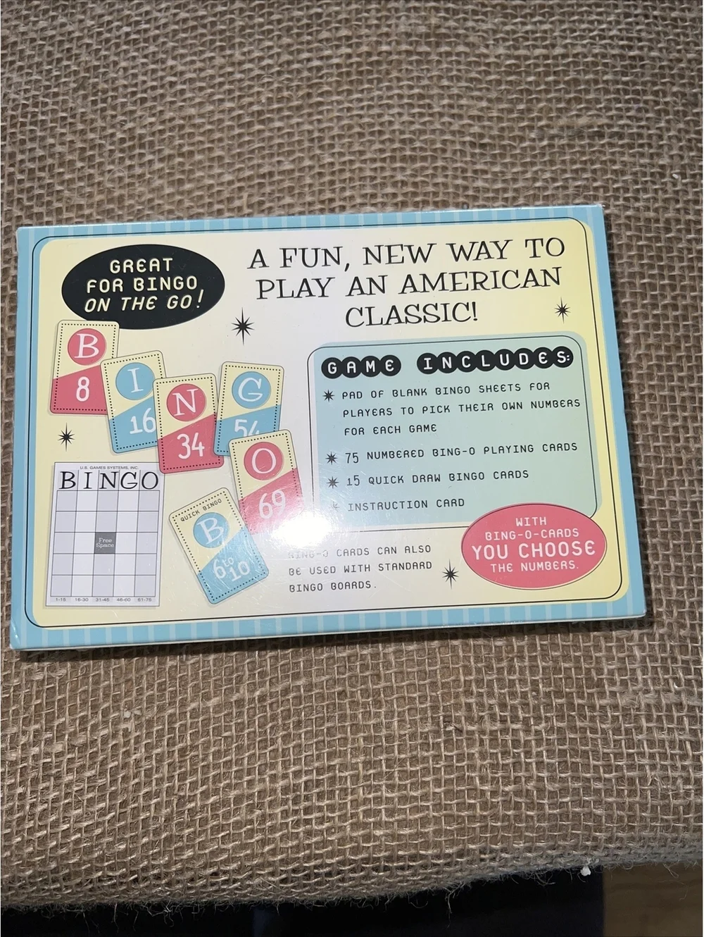 Vintage Bingo Card Game Travel Playing Card Deck US Games Systems 1988 BING-O